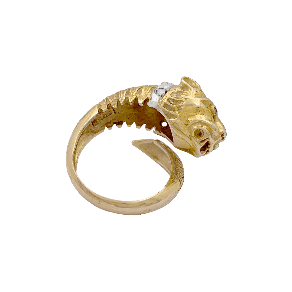 Bague ZOLOTAS en or jaune, or blanc, rubis et diamants - Castafiore