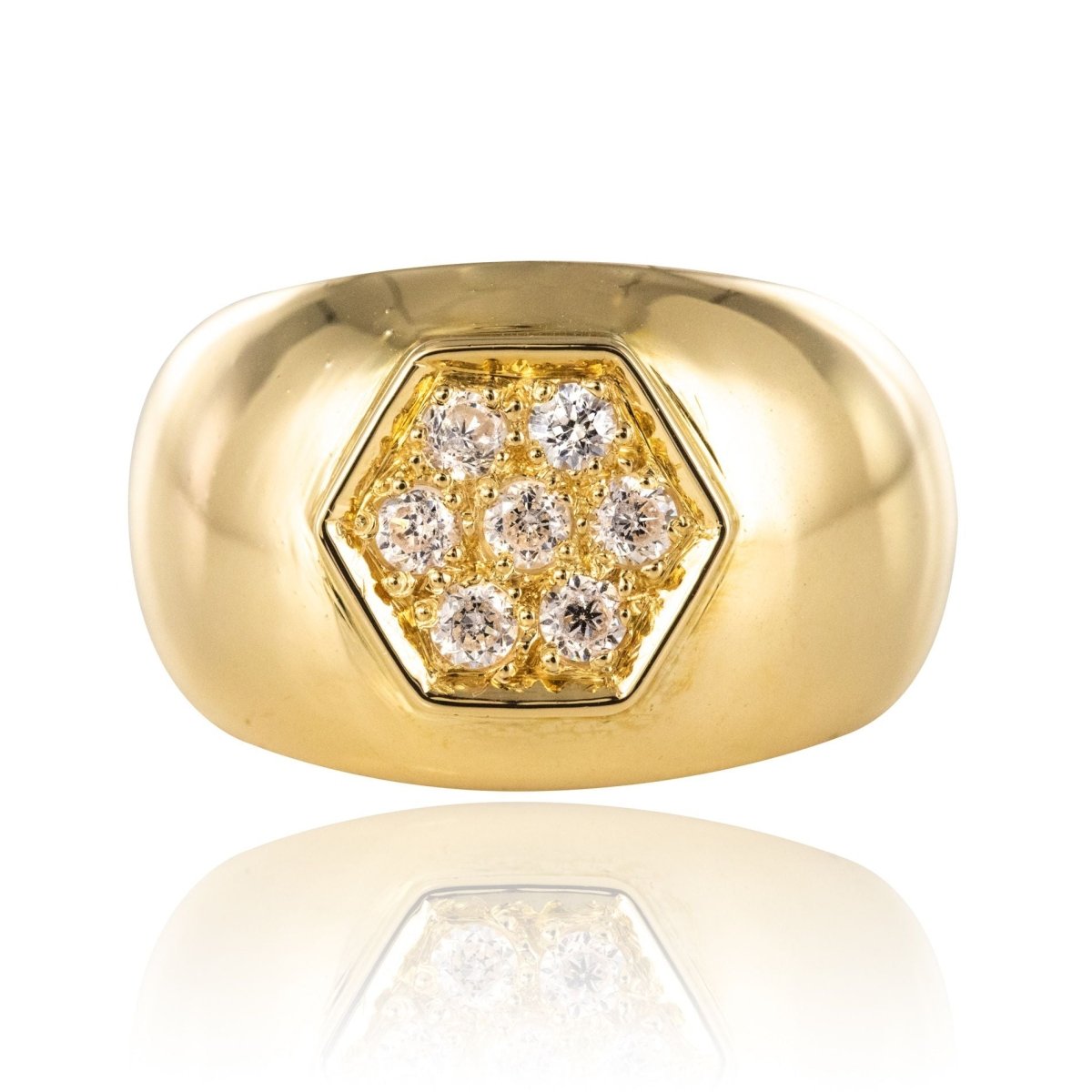 BagueJonc en or jaune et diamants - Castafiore