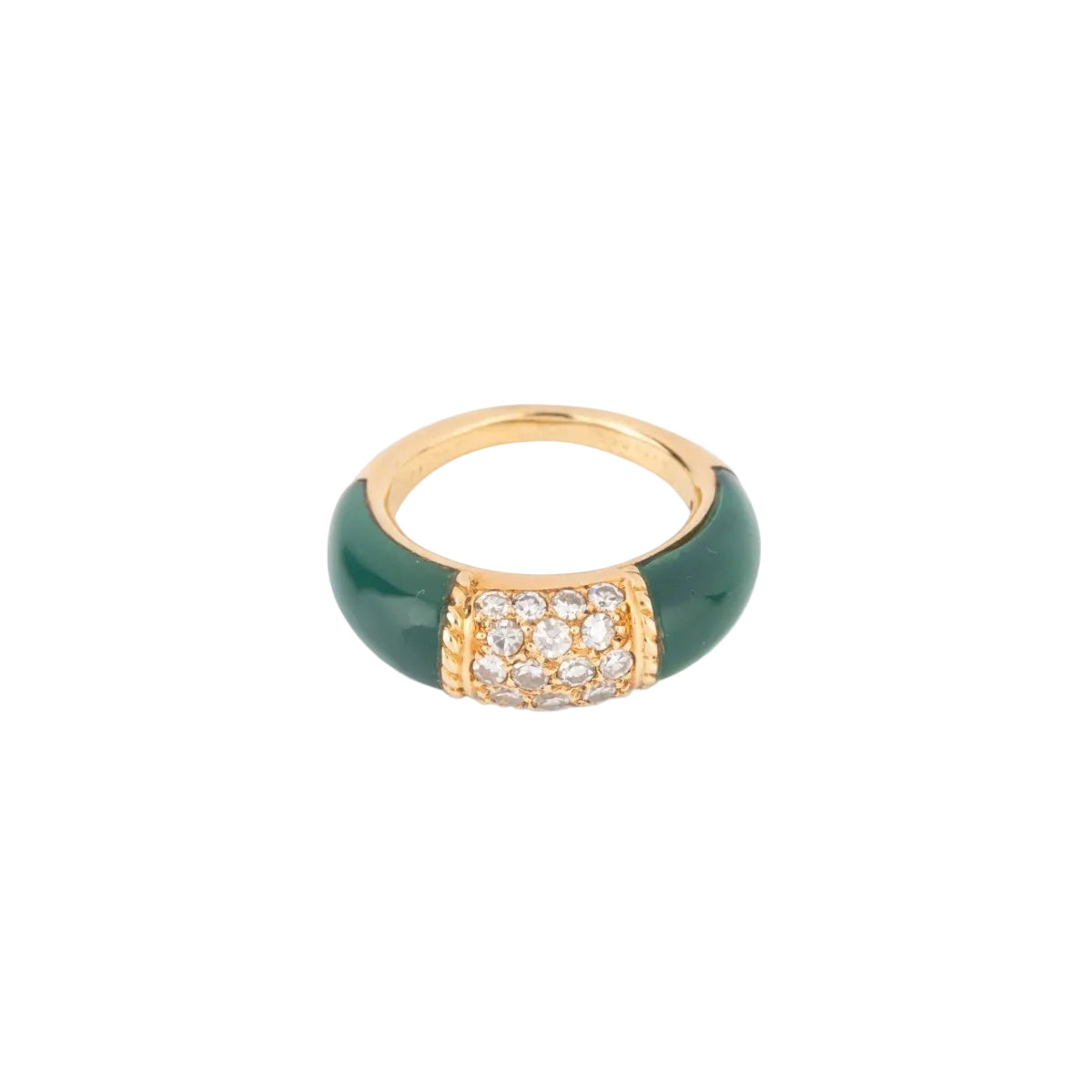 Bague VAN CLEEF & ARPELS Philippine en or jaune, chrysoprase et diamants