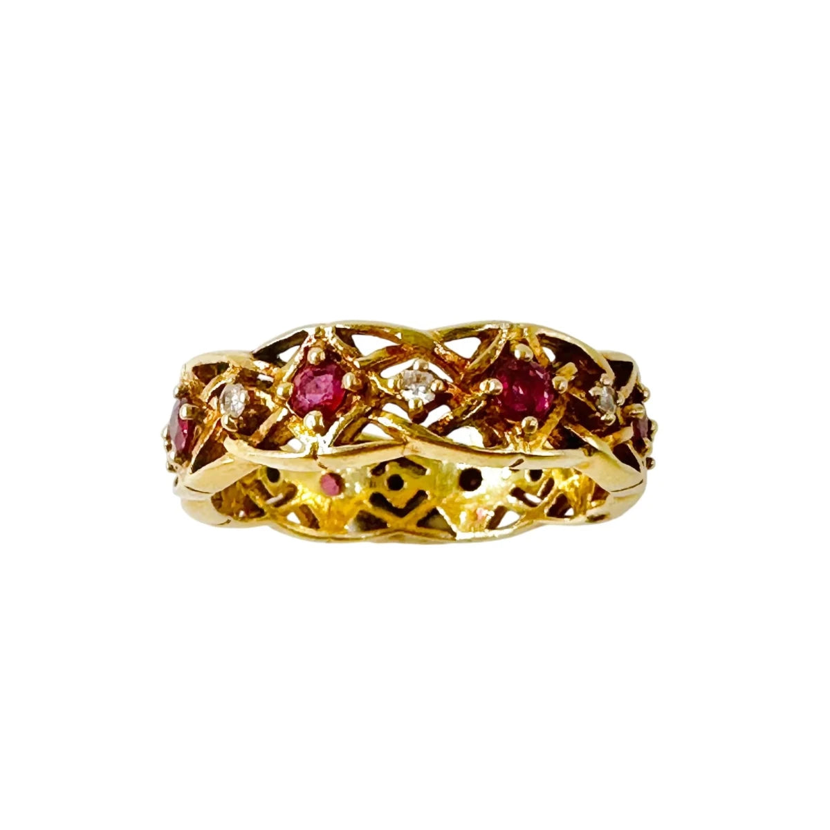 Bangue Jonc GIVENCHY en or jaune, rubis et diamants - Castafiore