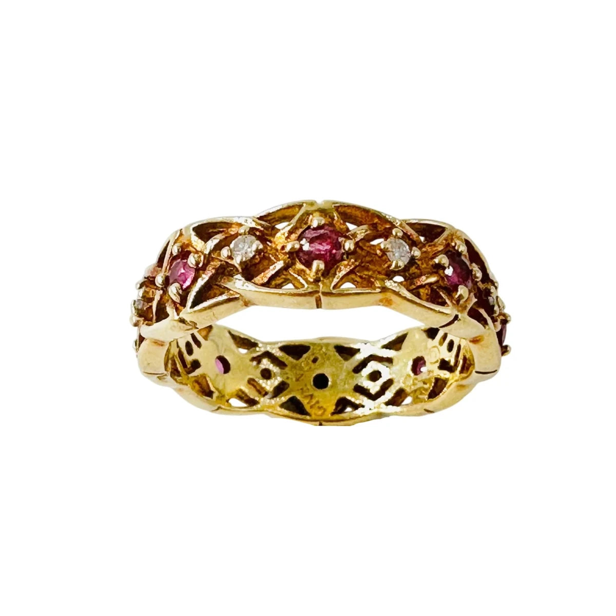 Bangue Jonc GIVENCHY en or jaune, rubis et diamants - Castafiore