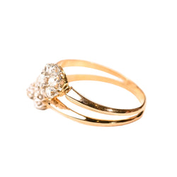 Bague Toi & Moi en or rose, platine et diamants