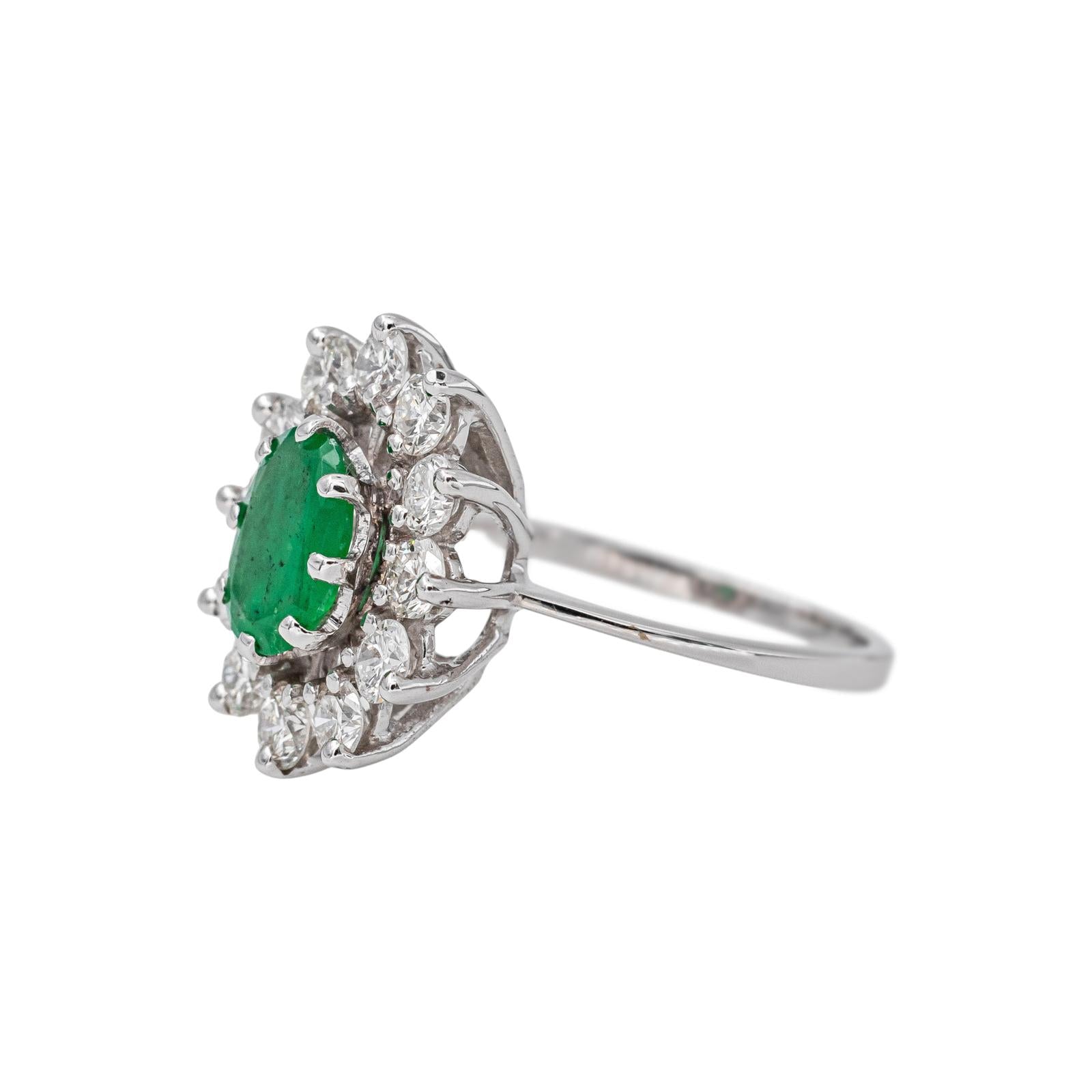 Bague Pompadour Or blanc Emeraude