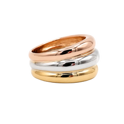 Bague Bandeau en or blanc, or jaune et or rose
