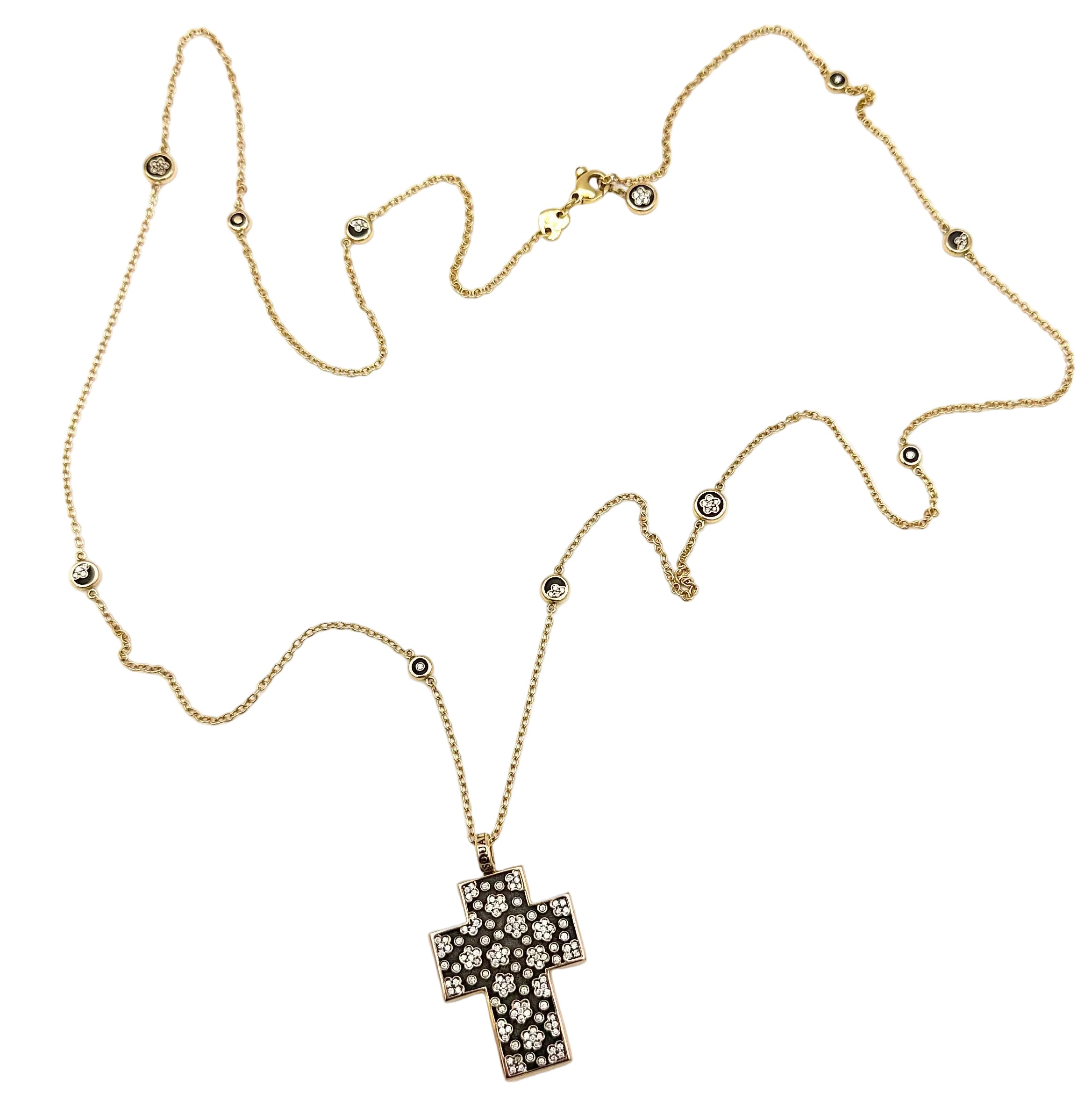 Collier Sautoir PASQUALE BRUNI "Ricami" en or rose, rubis et diamants