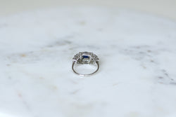 Bague Tank en platine, saphir et diamants
