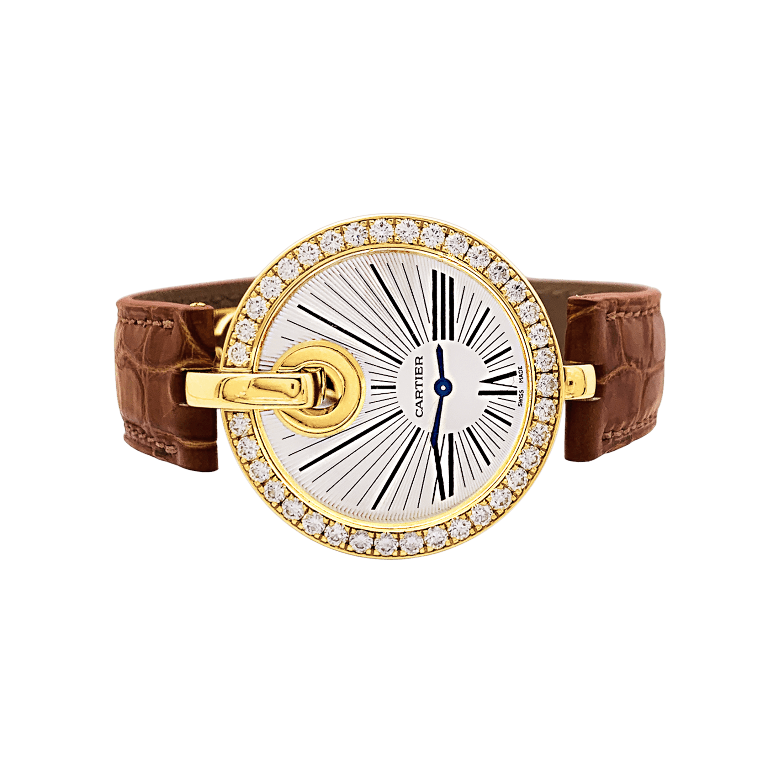 Montre Cartier, "Captive", or jaune et diamants.
