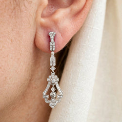Boucles d'oreilles Pendantes en or blanc et diamants