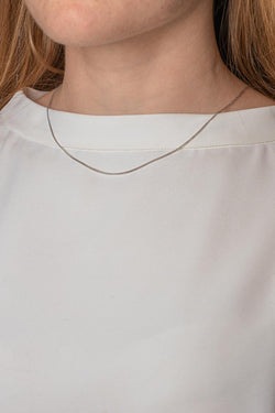 Collier Maille Gourmette Or blanc