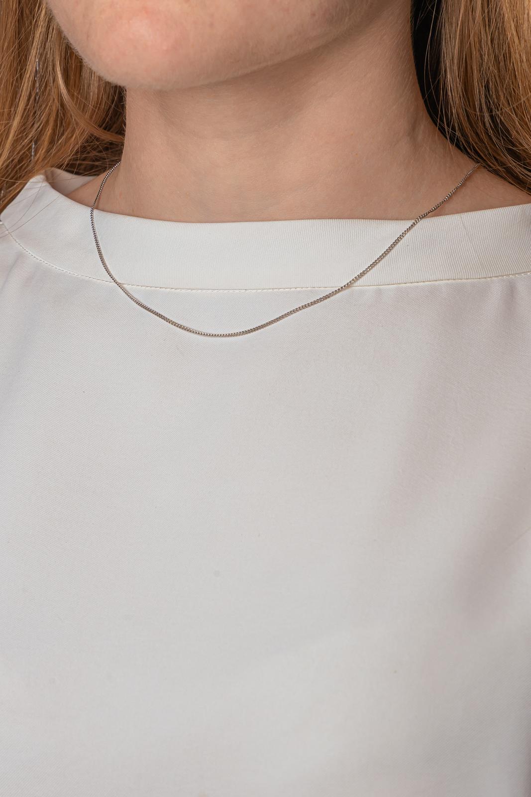 Collier Maille Gourmette Or blanc