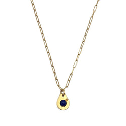 Collier Pendentif DINH VAN "Menottes R10" en or jaune et lapis lazuli