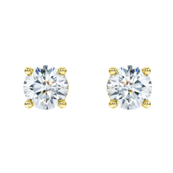 Boucles d'oreilles Puces en or jaune et diamants