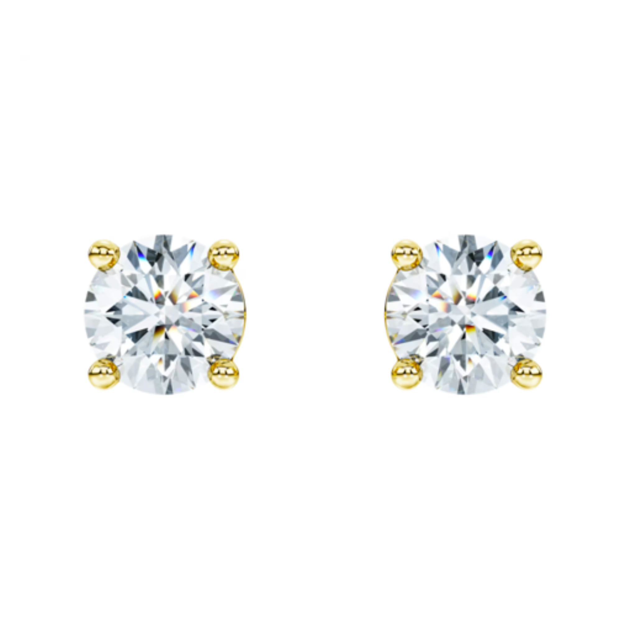 Boucles d'oreilles Puces en or jaune et diamants