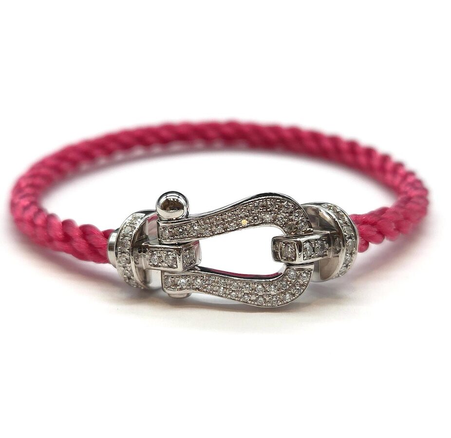 Bracelet FRED Force 10 GM en or blanc et diamants
