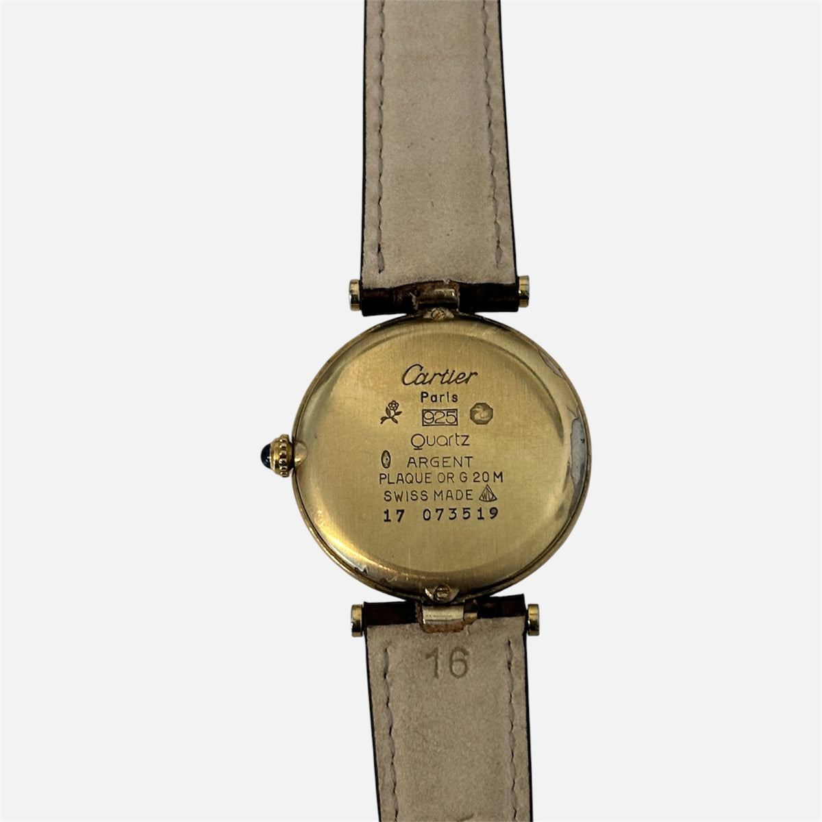 Montre CARTIER "Vendôme" en vermeil et cuir