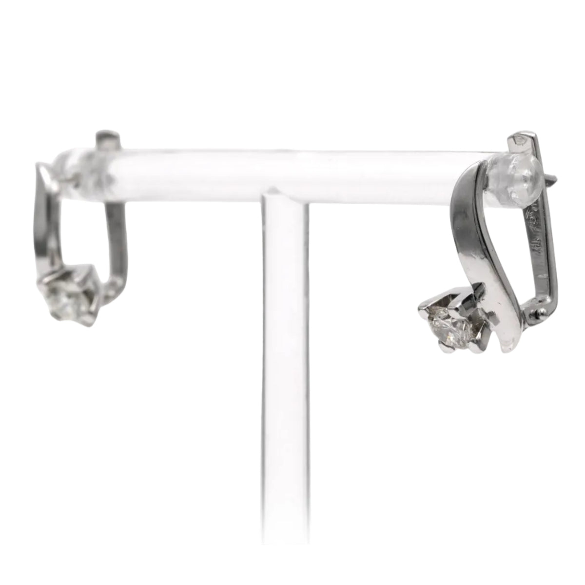 Boucles d'oreilles Dormeuses en or blanc et diamants
