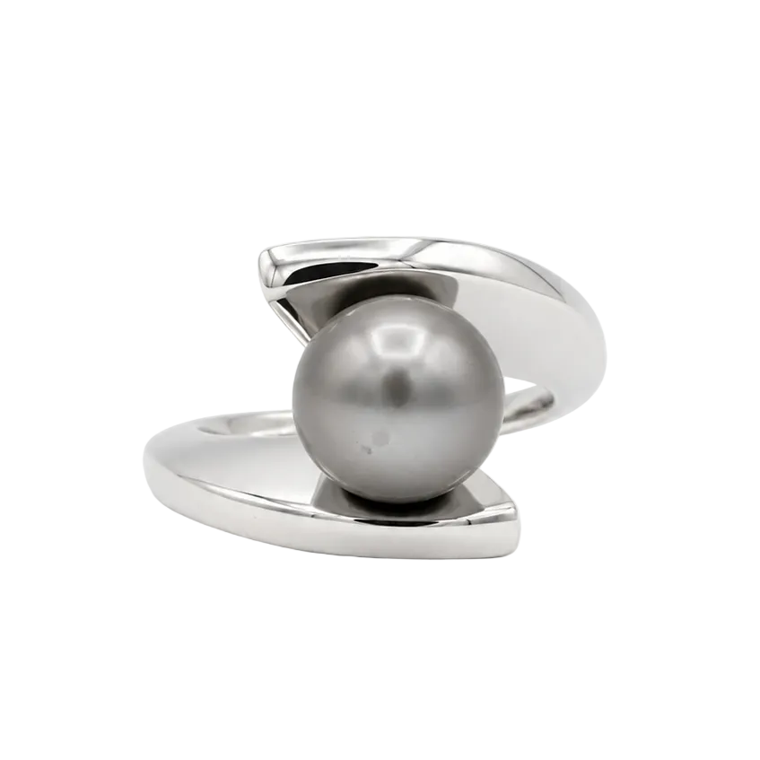 Bague Solitaire en or blanc et perle