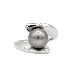 Bague Solitaire en or blanc et perle