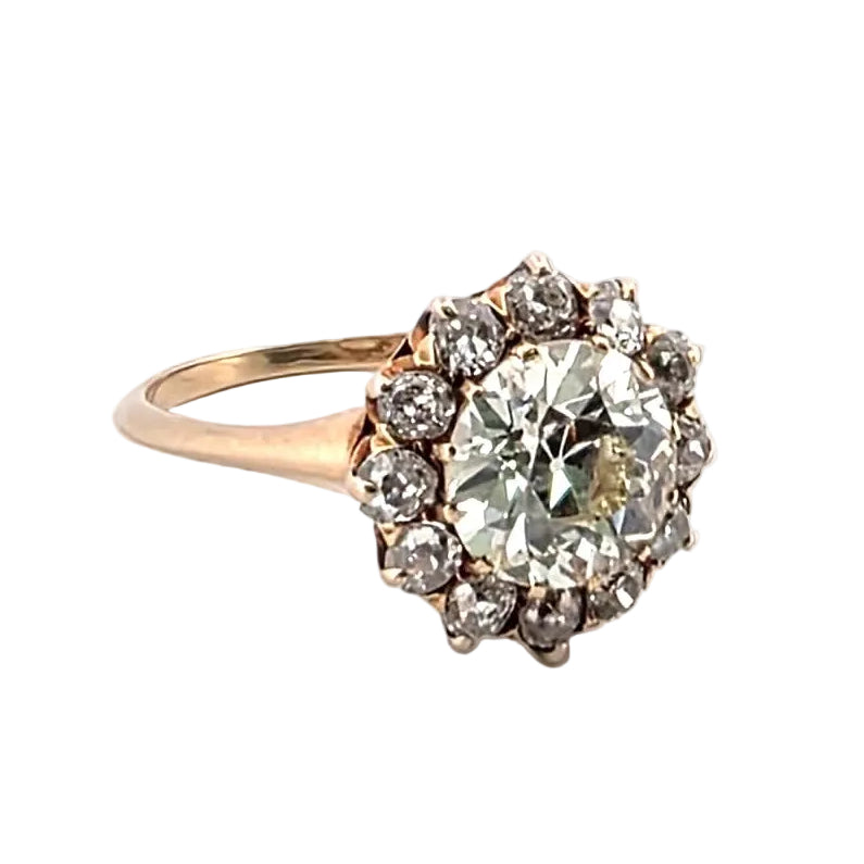 Bague Entourage en or jaune et diamants