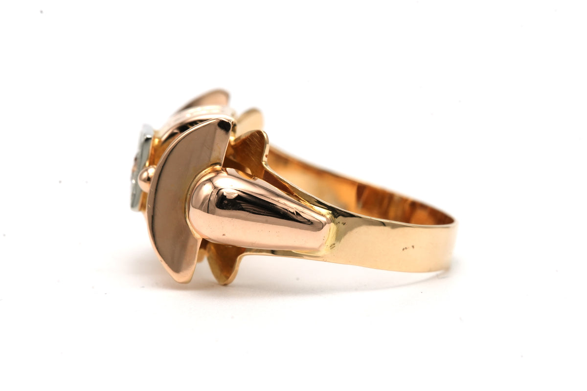 Bague Tank en or jaune et diamants