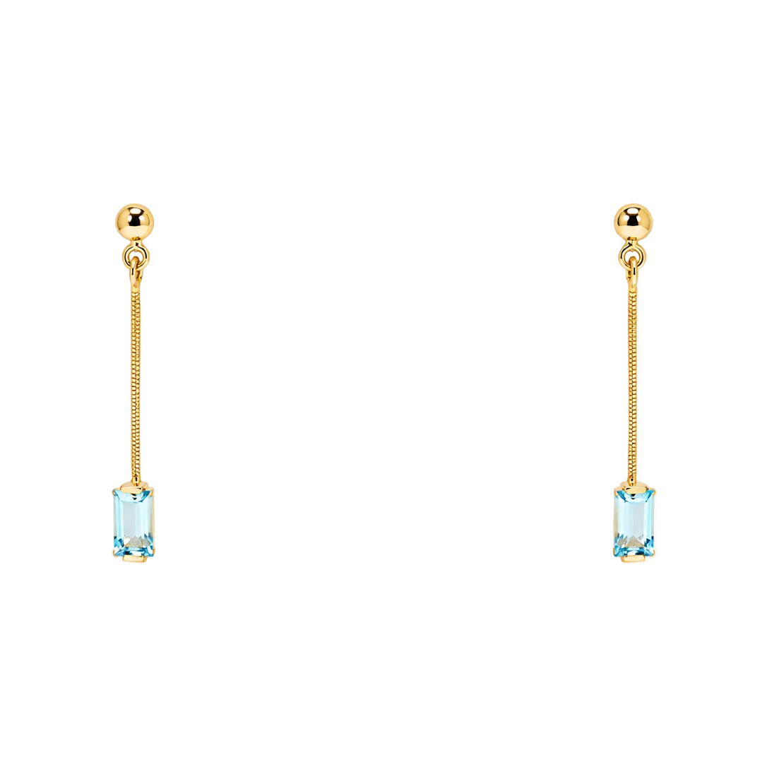 Boucles d’oreilles Pendantes en or jaune et topazes