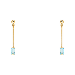 Boucles d’oreilles Pendantes en or jaune et topazes