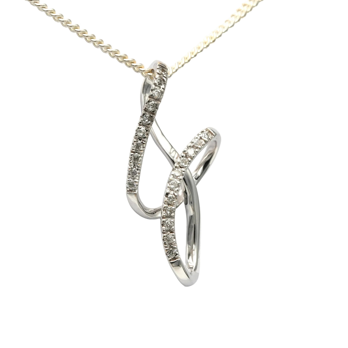 Pendentif en or blanc et diamants