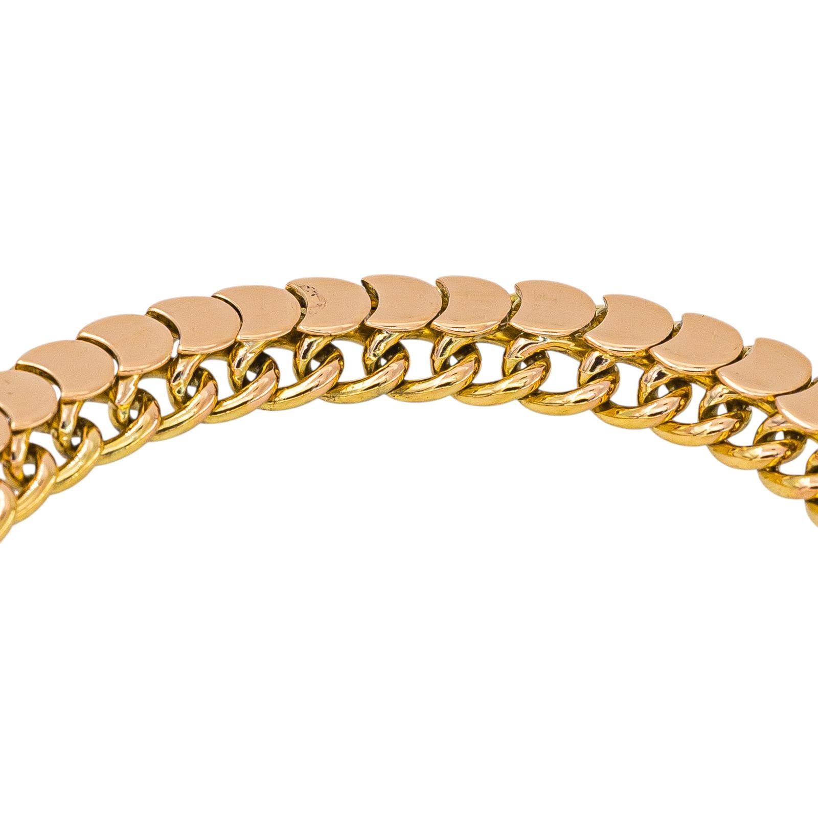 Bracelet Maillon Demi Lune Or rose