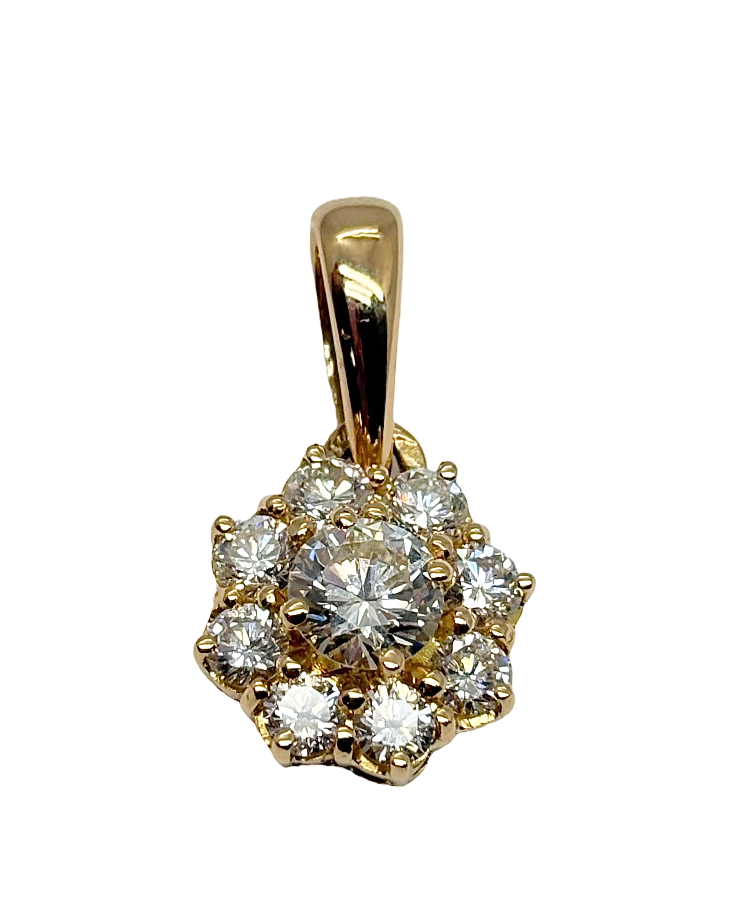 Pendentif or jaune et diamants