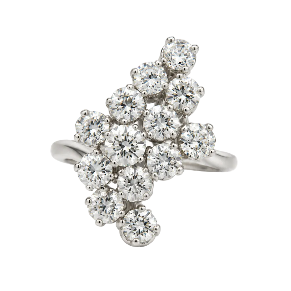 Bague Cocktail en platine et diamants
