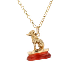Pendentif en or jaune et cornaline