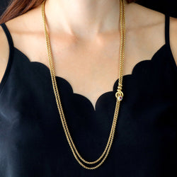 Collier Sautoir en or jaune et diamants