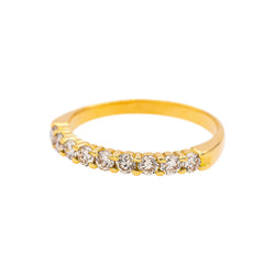 Bague Demi-alliance  Or jaune Diamant
