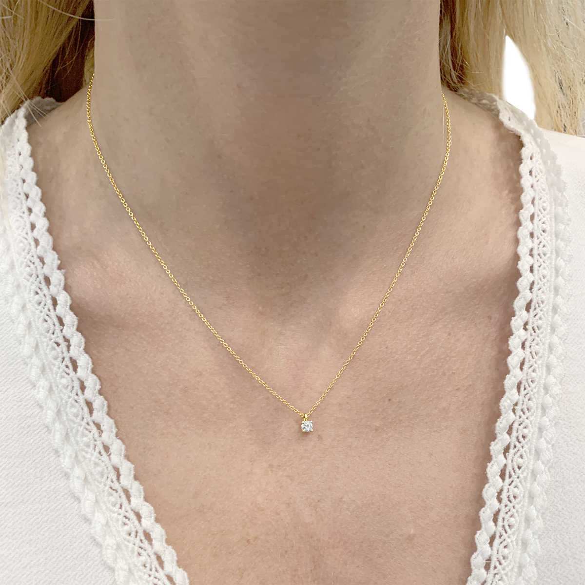 Collier Pendentif TIFFANY & CO Tiffany Solitaire en or rose et diamant