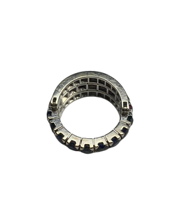 BAGUE AMOVIBLE OR 18K DIAMANTS RUBIS SAPHIRS (T.51)