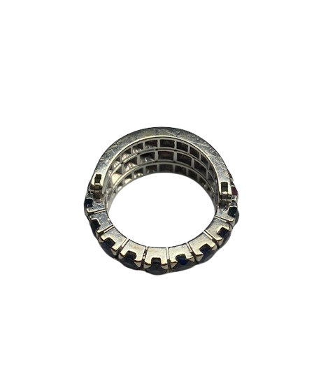 BAGUE AMOVIBLE OR 18K DIAMANTS RUBIS SAPHIRS (T.51)