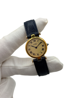 Montre CARTIER "Must Vendôme" PM en vermeil et cuir