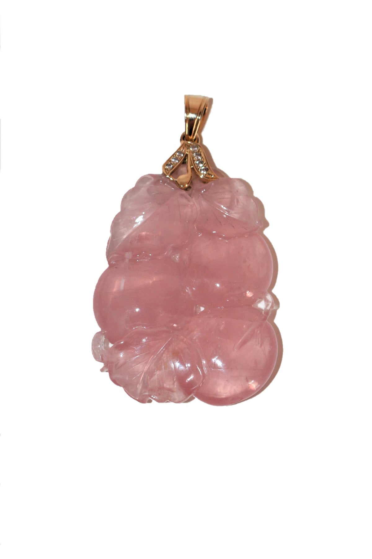 Pendentif  en or jaune, quartz et strass