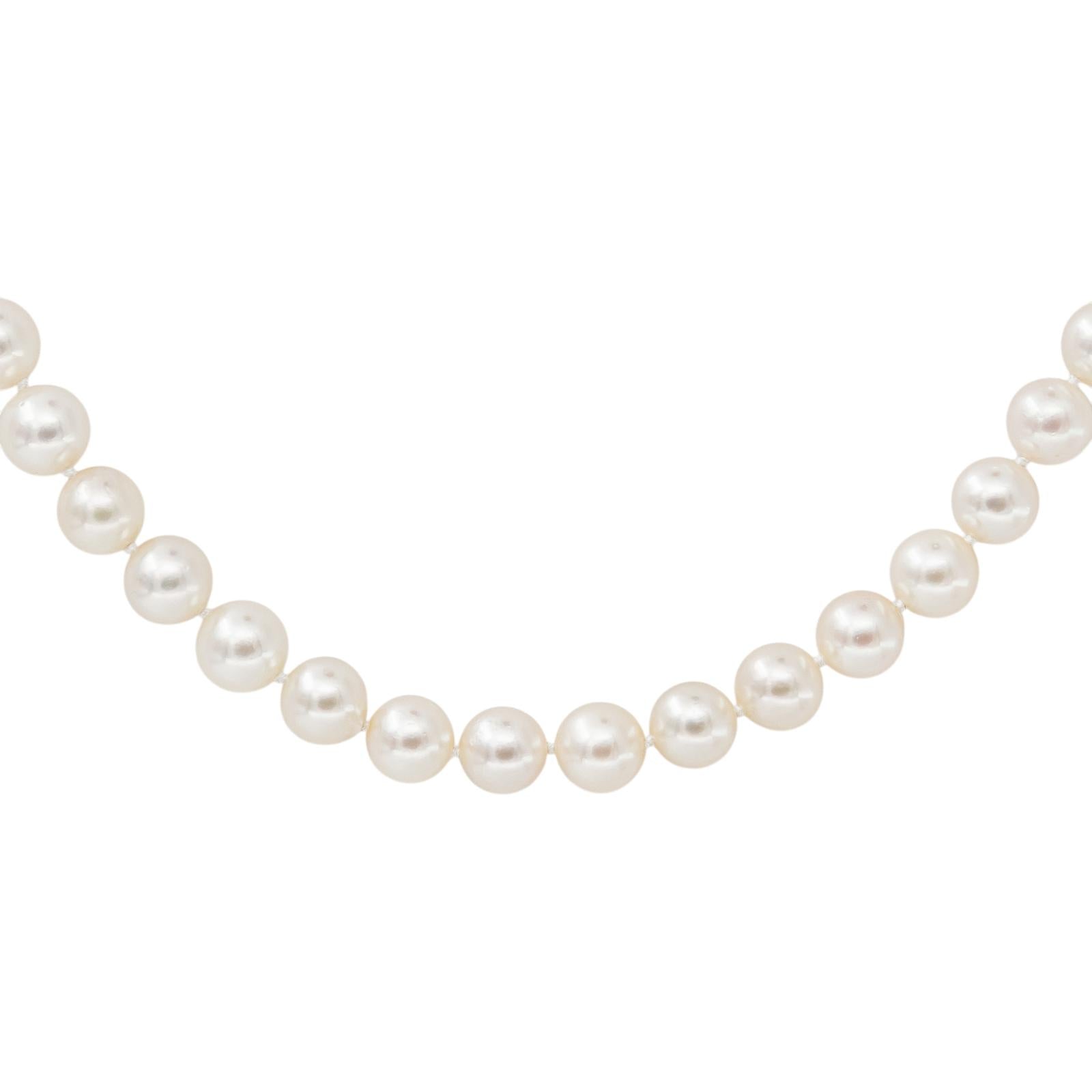 Collier  Or blanc  Perle