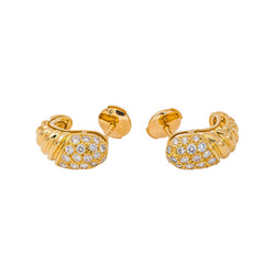 Boucles d'oreilles Demi-créoles Or jaune  Diamant