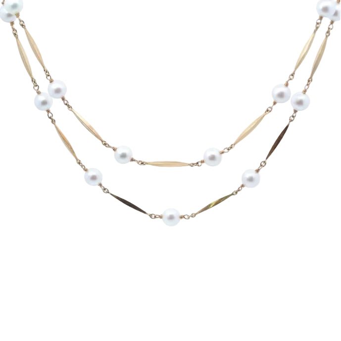 Collier Perles en or jaune et perles