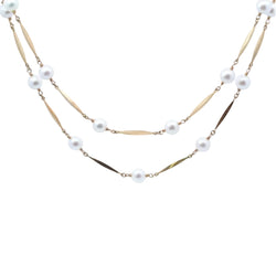 Collier Perles en or jaune et perles