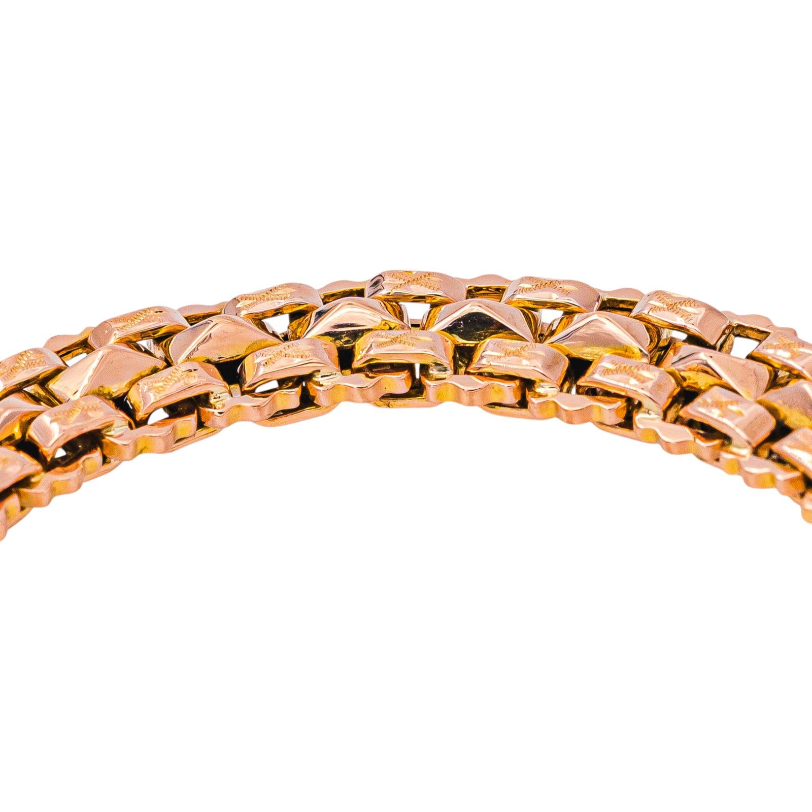 Bracelet Maille Tank Or rose
