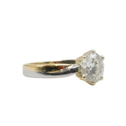 Bague Solitaire en or blanc, or jaune et diamant