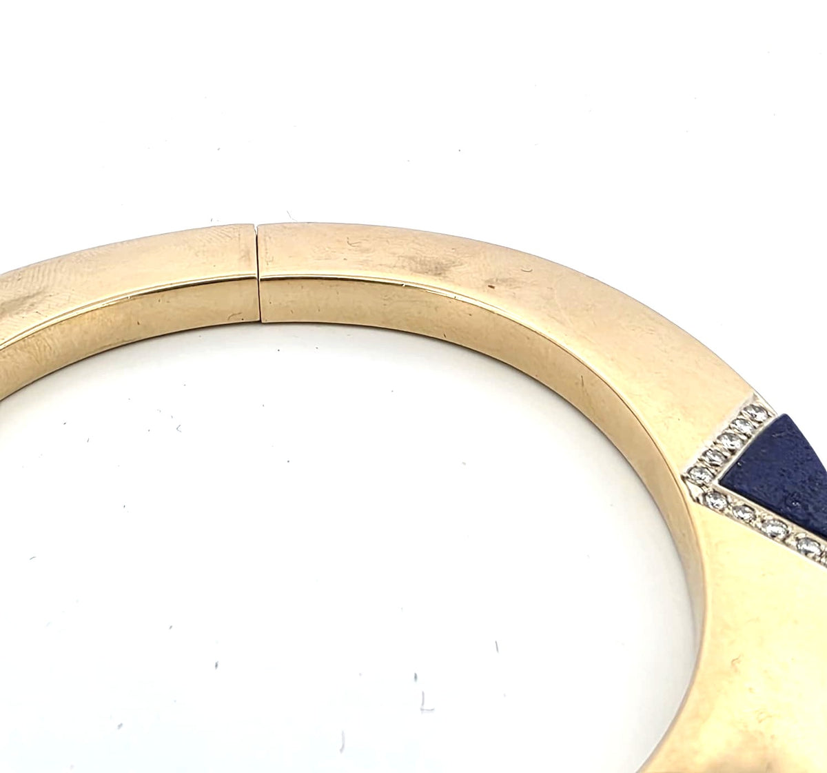 Bracelet Jonc en or jaune, lapis-lazuli et diamants