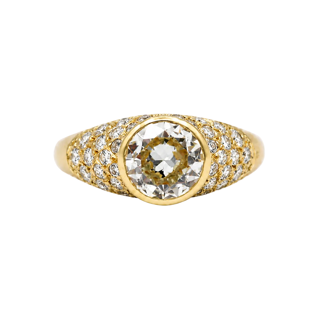 Bague Jonc en or jaune et diamants