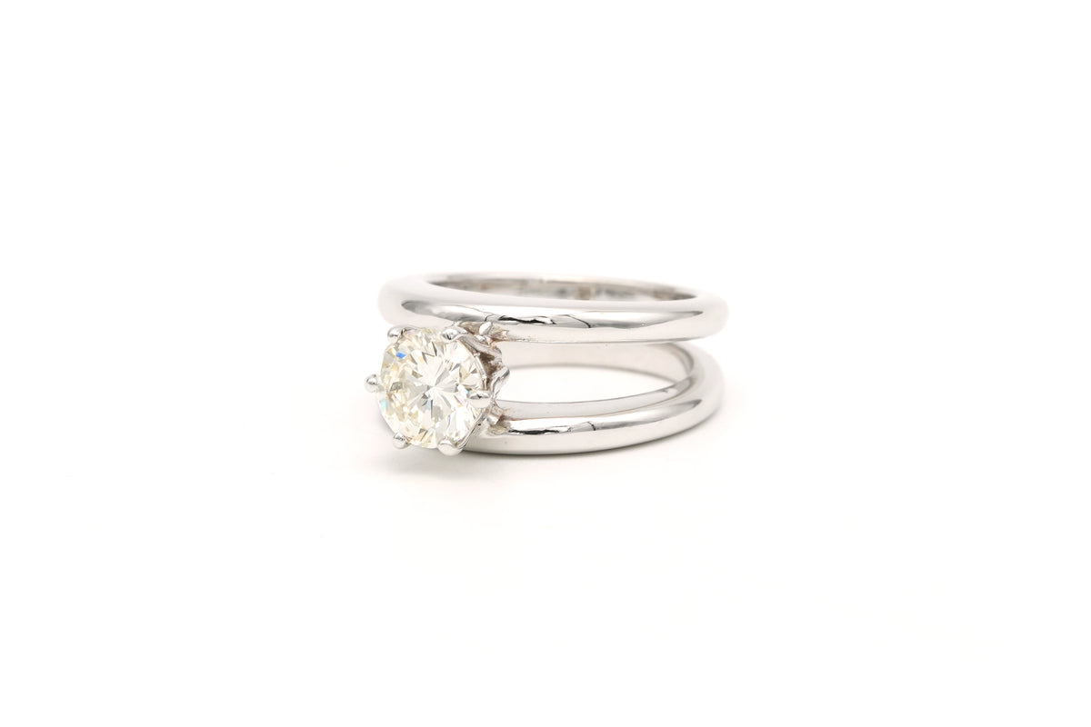 Bague Solitaire en or blanc et diamant
