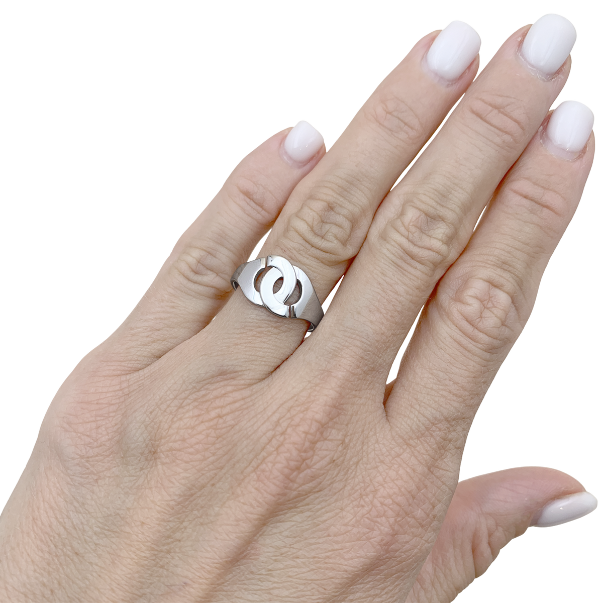 Bague DINH VAN "Menottes R10" en or blanc