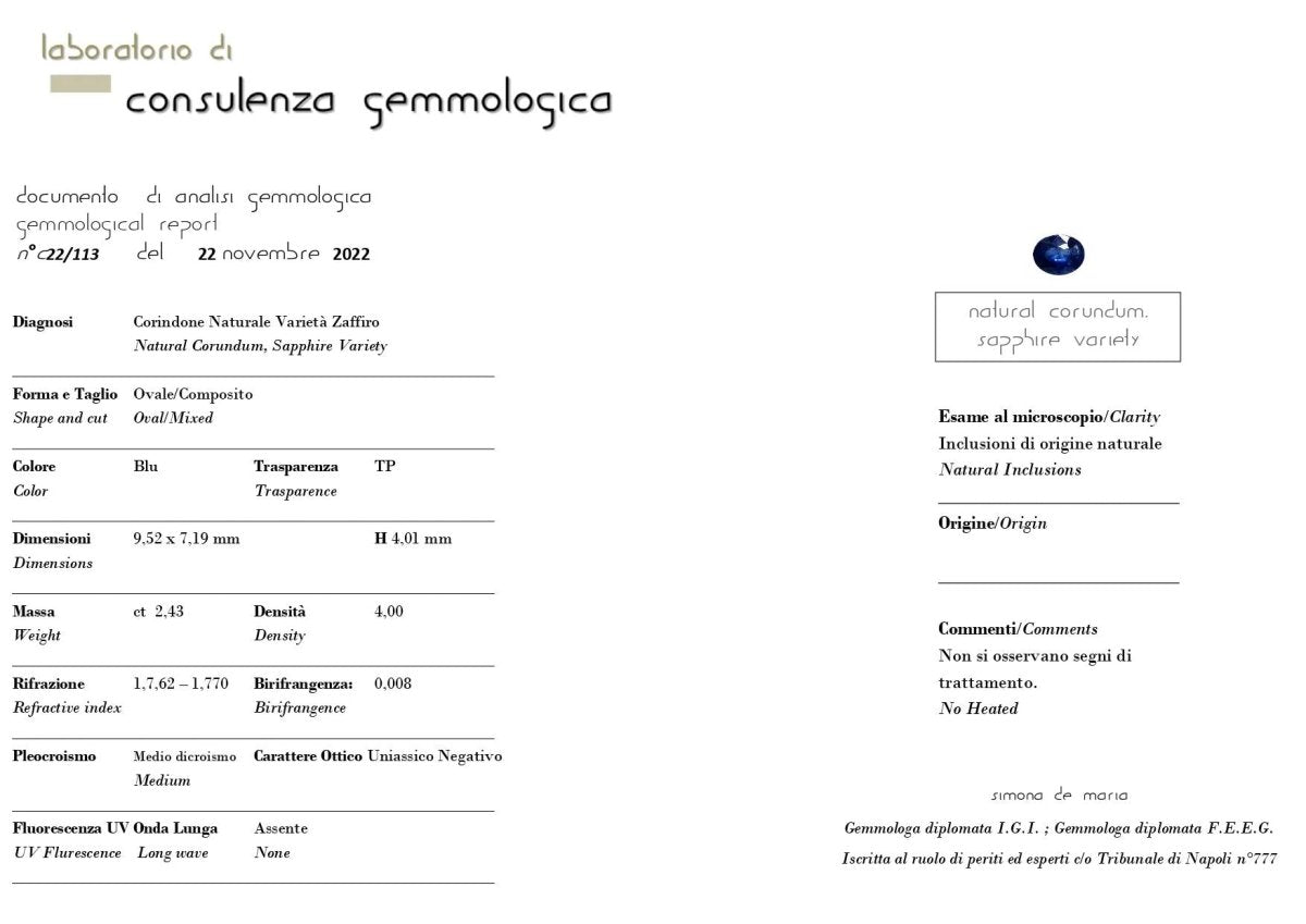 Belle Époque Certified 2.44 Carat Unheated Sapphire Diamond Gold Ring - Castafiore