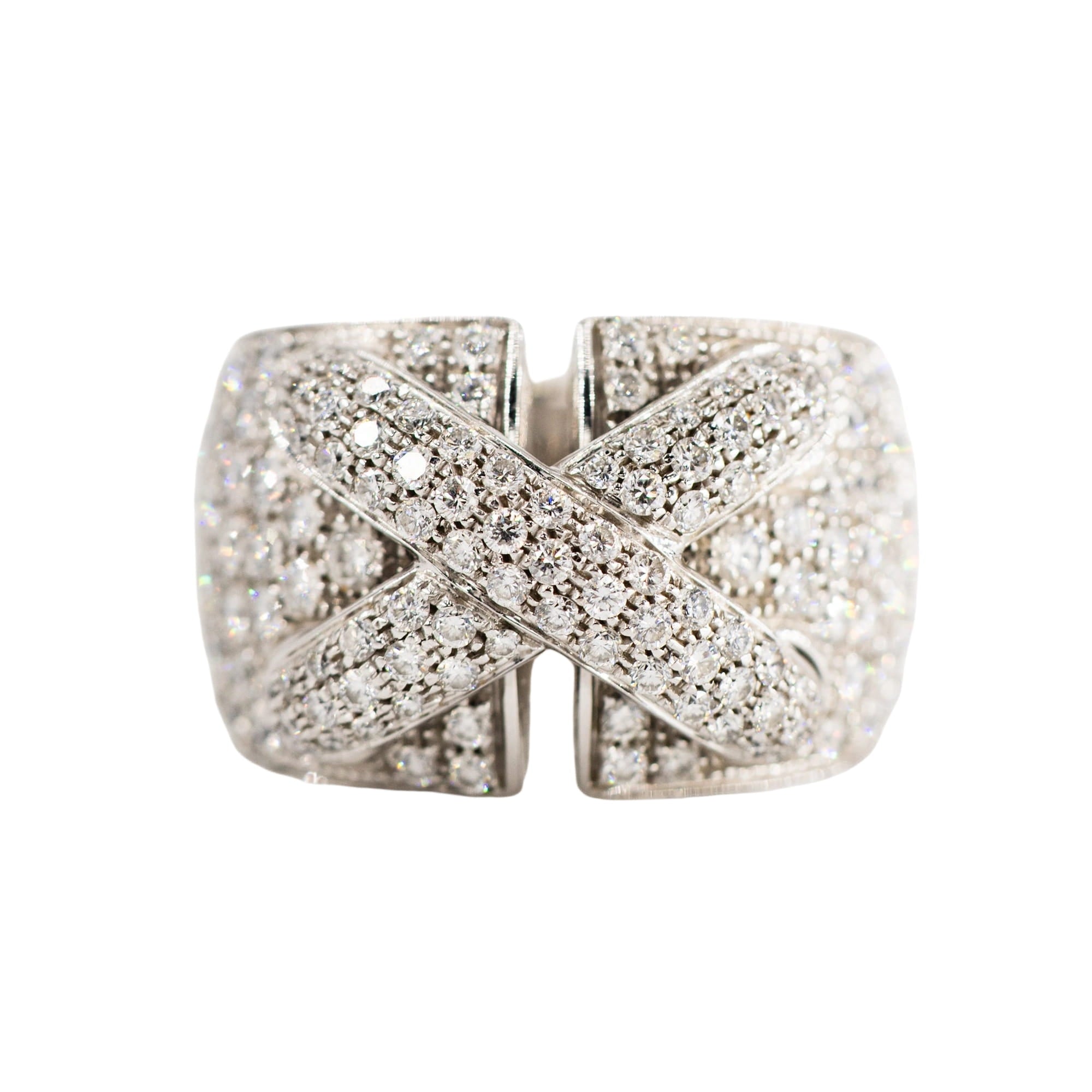 Bague Bandeau CHAUMET "Liens XL" en or blanc et diamants